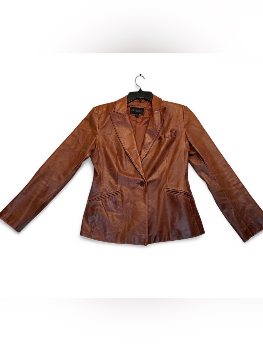 Express Women's Chestnut Brown Leather Blazer